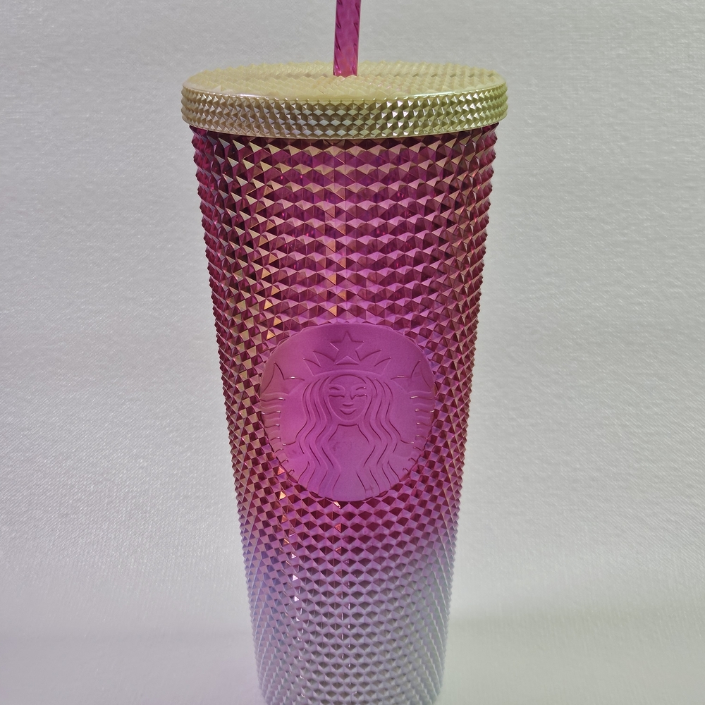 Starbucks Pink and Gold Textured Tumbler